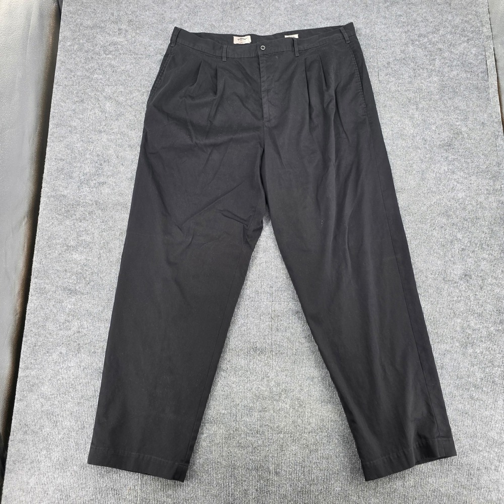 Callaway Golf Sport Mens 42x31 Black Pleated Cotton Chino Pants CS65023